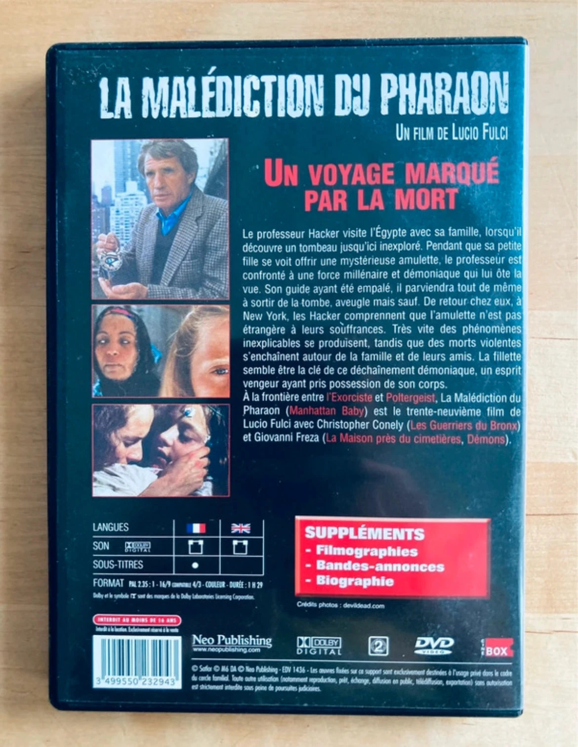 DVD De Vloek van de Farao van Lucio Fulci. – photo 3